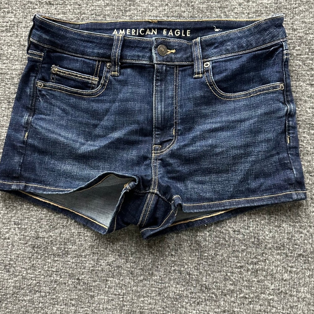 American Eagle Denim Shorts Womens Size 6 Dark Wash Next Level Stretch Casual